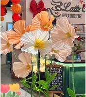Fleurs géantes pour vitrine, fleurs géantes pour magasin, fleurs géantes artificielles en papier pour décoration de mariage