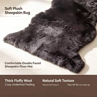 Tapis en peau de mouton australien double face de luxe, chaud et confortable, véritable tapis en peau de mouton pour chambre à coucher et salon