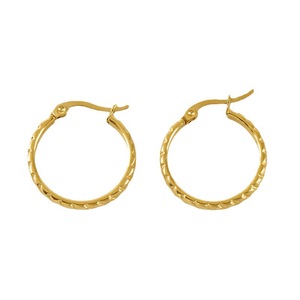 Zogxin Hoop Earrings 18K Gold Plated Stainless Steel For Women Geometric Design - Product Image 5