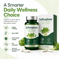 Extrait de brocoli activé en gros, Sulforaphane 600mg avec mélange de vitamine C et d'enzymes pour un soutien antioxydant quotidien