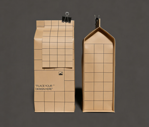 Bolsa de papel cuadrada con base plana para ventana, bolsa de papel kraft con impresión personalizada para granos de café - Product Image 3