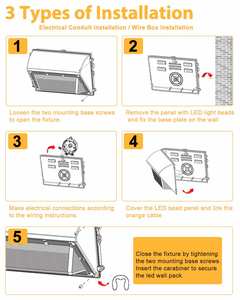 Lámparas LED de Pared de Aluminio Fundido a Presión de 120 lm/w, 60 W/80 W/100 W/120 W Opcionales, 5000 K, con Garantía de 5 Años para Jardín - Product Image 6