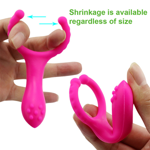 Vibrerende rubberen penisring, seksspeeltjes voor mannen, langdurige werking, grote cockring, unieke penis- en tepelring - Product Image 2