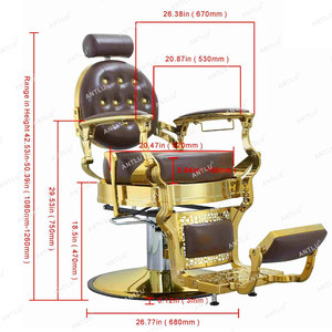 Sillón de Peluquería de Cuero Marrón de Lujo, Resistente, para Salón de Belleza - Product Image 3