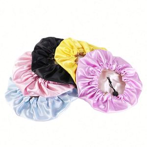 Bonnet de nuit pour enfants, adolescents, tout-petits, bébés, logo personnalisé, réversible, double couche, réglable, en satin - Product Image 1