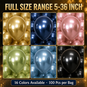 Feile 100 Hochwertige 12 Zoll Chrom-Latexballons, Geeignet für Ballonbögen, Hochzeiten, Abschlussfeiern, Geburtstagsdekorationen - Product Image 3
