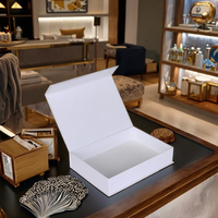 Boîte cadeau magnétique en carton rigide blanc de luxe personnalisée, imprimée UV, avec dorure à chaud, en forme de livre, emballage en matériaux recyclés