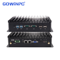 GOWINPC Mini PC Industri Terintegrasi Intel J6412 Tanpa Kipas 2xLan Firewall Mendukung Win11/Linux hingga 64GB RAM SSD/HD 12-36v