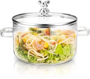 Olla <span class=keywords><strong>de</strong></span> <span class=keywords><strong>vidrio</strong></span> <span class=keywords><strong>de</strong></span> 1600 Ml-Resistente al calor Flame Safe Borosilicate Cookware Stove Pot <span class=keywords><strong>para</strong></span> Pasta Fideos, - Product Image 1