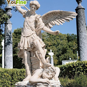 Statue grandeur nature personnalisée célèbre jardin blanc en marbre st. Statue de l'archange michel - Product Image 3