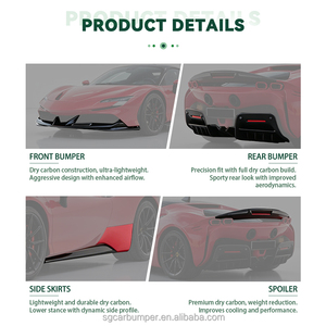 <span class=keywords><strong>Kit</strong></span> carrosserie en fibre de carbone de haute qualité pour Ferrari SF90, style OEM, comprenant lèvre avant, diffuseur arrière, jupes latérales, spoiler et aileron arrière - Product Image 4