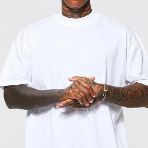 T-shirts vierges personnalisés 100 % coton coupe carrée, sweat-shirts blancs de haute qualité, fabricant de t-shirts surdimensionnés épais pour hommes en gros - Product Image 3
