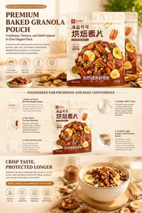 Custom Logo Printed Laminated Composite Stand up Pouch Food Grade Plastic Packaging for Nuts Melon <strong>Seeds</strong> Oatmeal <strong>Snack</strong> - Product Image 2