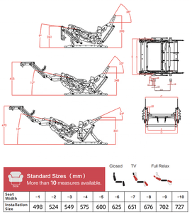 XUDAN 5318 Pièces de meubles Cadre Herraje Canapé inclinable électrique Mécanisme de fauteuil inclinable électrique Salon Maison Bureau - Product Image 3