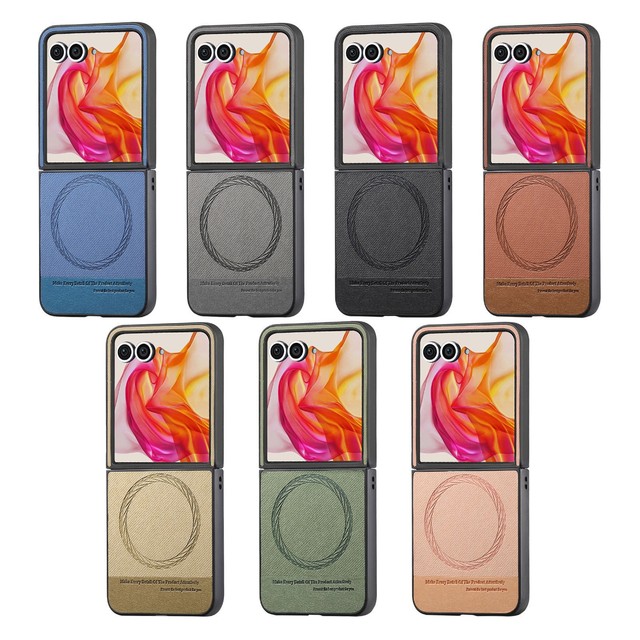 Magnetic Leather Phone Case for Motorola Razr 60 Pro Wireless Charging Back Protection Cover Razr 50 40 Ultra