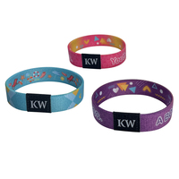 Bracelets promotionnels personnalisés en polyester extensible, imprimés par transfert thermique, imitation tissée antique, avec logo sur mesure