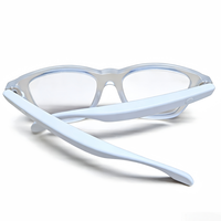 Lunettes audio intelligentes Bluetooth Gonbes G10 avec montures transparentes et branches blanches, personnalisation OEM ODM, contrôle tactile, lunettes musicales