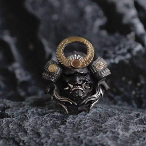 Gothique Punk Samouraï Anneau En Acier Inoxydable Foncé Bushido Guerrier Style pour Hommes Femmes Alternative Bijoux Personnalisés - Product Image 2
