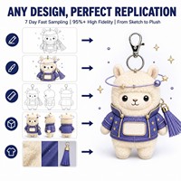 Porte-clés en peluche Alpaca Orbit Bot personnalisé, Cadeau de culture de marque, Personnage original d'usine, Service de conception personnalisée, OEM ODM, Technologie IA