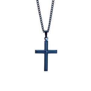 Collar con Colgante de Cruz para Hombre, Acero Inoxidable, Chapado en Oro de 18K, Cadena Rolo, Fe Cristiana, Duradero, Antideslustre, Hipoalergénico - Product Image 5