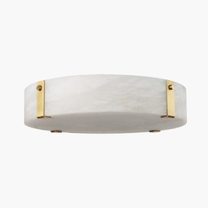 Lámpara de Techo de Mármol con Detalles en Latón, Pantalla de Alabastro Español con Luz LED Blanca Cálida Suave - Product Image 3