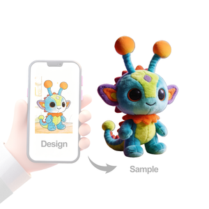 고품질 전문 맞춤형 봉제 인형 창의적인 외계인 캐릭터 봉제 동물 PP 코튼 충전 스트레스 해소 맞춤형 사이즈 - Product Image 1
