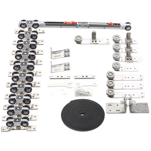 Manufacturer Heavy Duty Linked Sliding Door Hardware Kit 2 Way Hydraulic Buffer Damping Hanging Wheel System Hotel - Product Image 2
