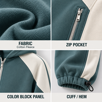 Ensemble sweat à capuche et jogging pour homme personnalisé, 2 pièces, en molleton de coton, avec blocs de couleur et poches zippées, pour tenue décontractée quotidienne