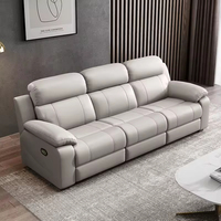Canapé inclinable électrique intelligent 3 places en cuir PU avec table et ports USB – Fournisseur de meubles