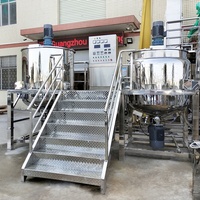 LIENM 1000L Cuve de Réaction en Acier Inoxydable avec Agitateur et Pompe, Machine de Mélange pour Shampoing et Détergent Liquide, Cuve à Double Enveloppe avec Grattoir et Mélangeur