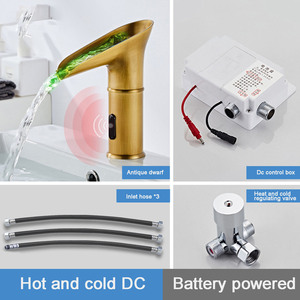 Waterfall Basin Bathroom <strong>Automatic</strong> Water Saver Tap Smart <strong>Faucet</strong> Sensor Color Change Light Cold and Hot Water <strong>Faucet</strong> - Product Image 4