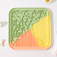 Tapis à lécher pour animaux de compagnie en silicone durable et écologique, à ventouses carrées pour une alimentation lente, pour chats et chiens, voyage, intérieur et extérieur
