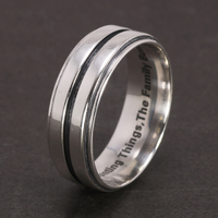 Bague Dean Winchester authentique en argent 925, gravure d'aphorisme de Supernatural : Sauver les gens, chasser les monstres, le travail de la famille.