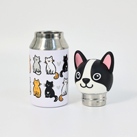 Botella infantil personalizada de acero inoxidable de 200ml/300ml/500ml con cubierta de animales con aislamiento al vacío y opciones personalizadas para bebés
