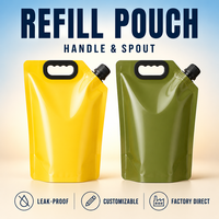 Pochettes à bec verseur personnalisées OEM imprimées, recyclables, avec bouchon et poignée, anti-fuite pour jus, vin, eau minérale 500g 1000g 2000g