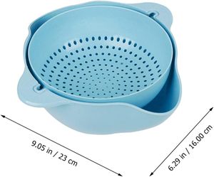 Escurridor de Ensaladas Giratorio Flexible de Doble Capa de Plástico PP Ecológico de Grado Alimenticio con Soporte, en Oferta - Product Image 2