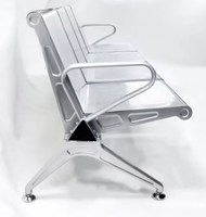 Chaise d'attente confortable et moderne en acier chromé de haute qualité, 1/2/3 places, pour hôpital, gare, réception, banquette d'attente
