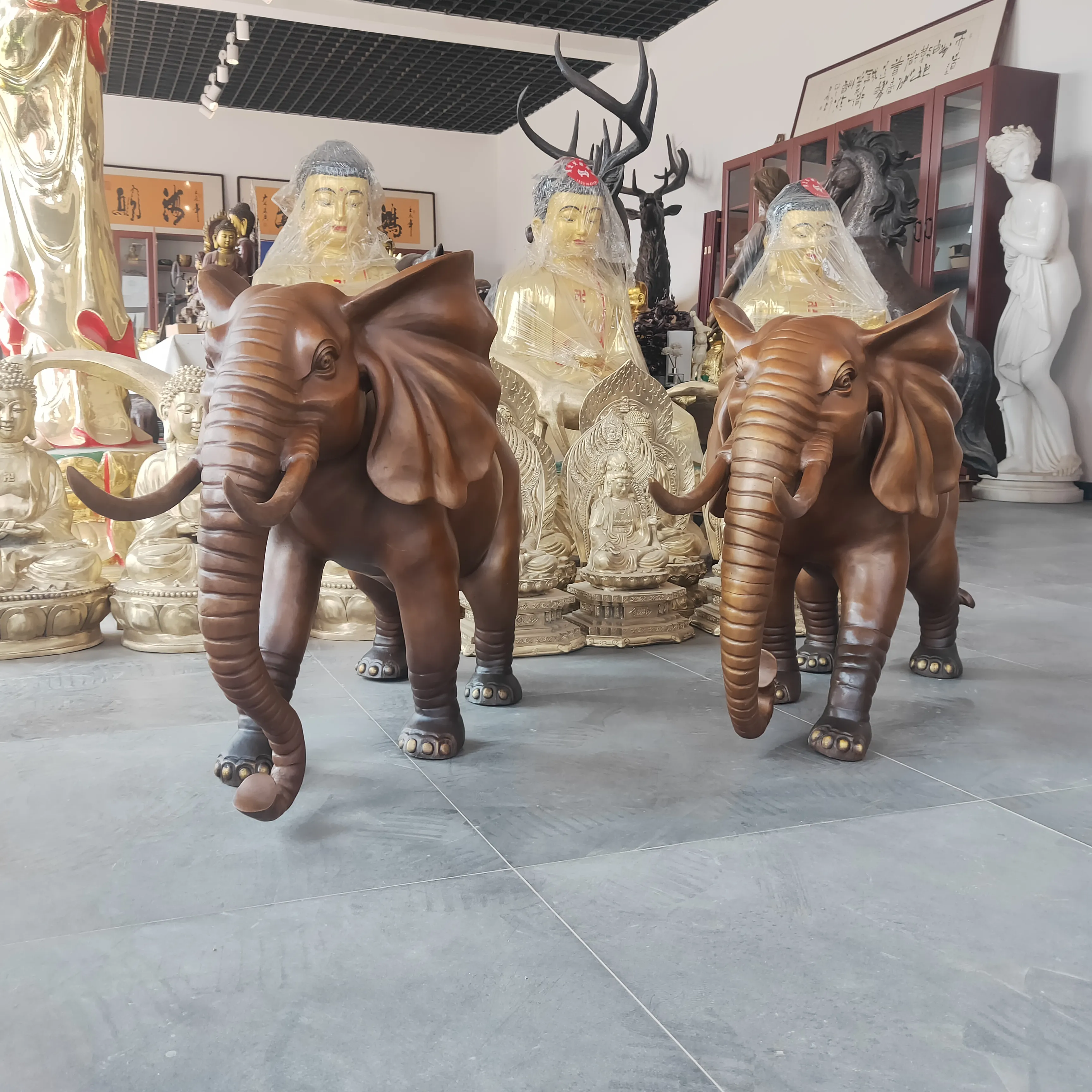 동물 코끼리 정원 장식 청동 주조 코끼리 조각