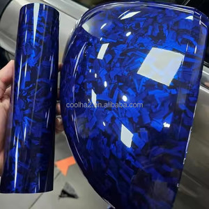 1,52*17M cristal azul brillante fibra de carbono forjado PET envoltura vinilo película motocicleta pegatinas calcomanías Auto accesorios envoltura hoja - Product Image 3