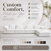 Canapé modulaire en tissu avec chaise longue, ensemble de canapés rembourrés, meubles pour salon de villa, personnalisable