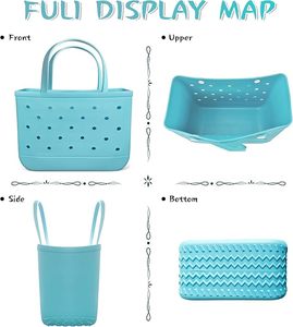Femmes 2025 été imperméable Shopping sacs fourre-tout grande taille simplement EVA mousse bonbons couleurs grande capacité plage trous sacs à main - Product Image 2