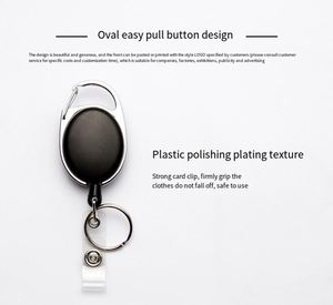 Porte-badge rétractable ovale en plastique personnalisé avec logo pour carte d'identité, vente en gros - Product Image 3