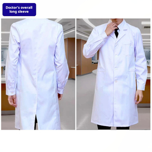 <span class=keywords><strong>Blouse</strong></span> de laboratoire unisexe blanche XL, épaisse, vêtement de médecin blanc tissé pour hôpital, OEM, salon de beauté, usine alimentaire, laboratoire - Product Image 3