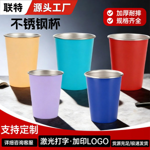 แก้วกาแฟสแตนเลสแบบชั้นเดียว ขอบม้วน สำหรับเครื่องดื่มเย็น สีตามสั่ง ใช้กลางแจ้งได้ - Product Image 3