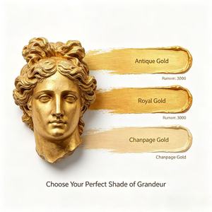 Vernice Metallizzata Effetto Foglia d'Oro di Alta Qualità per Pareti Interne, Decorazioni Artistiche, a Base d'Acqua, Non Tossica, Asciugatura Rapida, Lucida - Product Image 4