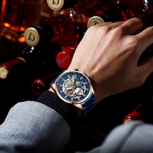 Montre sport pour homme, nouvelle conception, bracelet haut de gamme, boîtier en alliage luxueux, bracelet en acier inoxydable, résistance à l'eau 3ATM, mouvement quartz. - Product Image 6