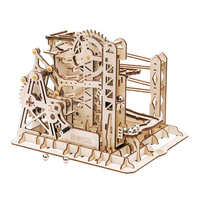 Robotime Rokr Contact Obtenez une réduction sur le modèle mécanique éducatif découpé au laser LG503, circuit de billes, jouet, puzzles en bois 3D