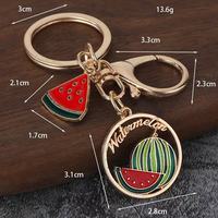 Leuke legering mode fruit sleutelhanger watermeloen aardbei kers hanger creatieve tas charme student rugzak paar handtas