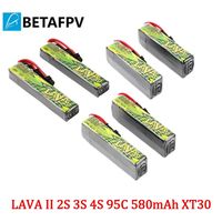 Batterie LiPo BETAFPV LAVA II 2S 3S 4S 95C avec connecteur XT30 580mAh 680mAh, longue durée de vie, décharge rapide pour Tinywhoop FPV Racing Dr One