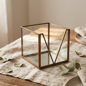 Decorative Votive made with Brass & glass /mirror used for jewelry products / storage showcase & storage Supplier from India - Product Image 1